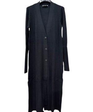 TWINSET 252LI3CEE Cardigan lungo nero a costine