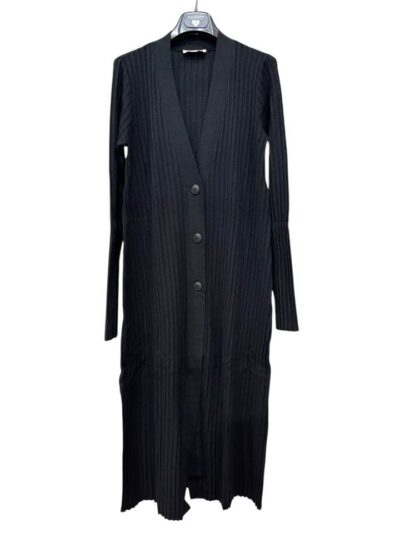 TWINSET 252LI3CEE Cardigan lungo nero a costine