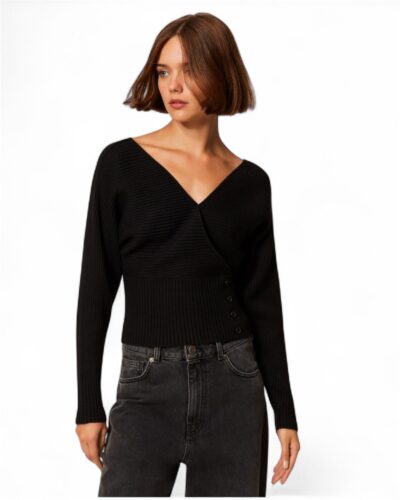 TWINSET 252LI3QBB Maglia nero con incrocio