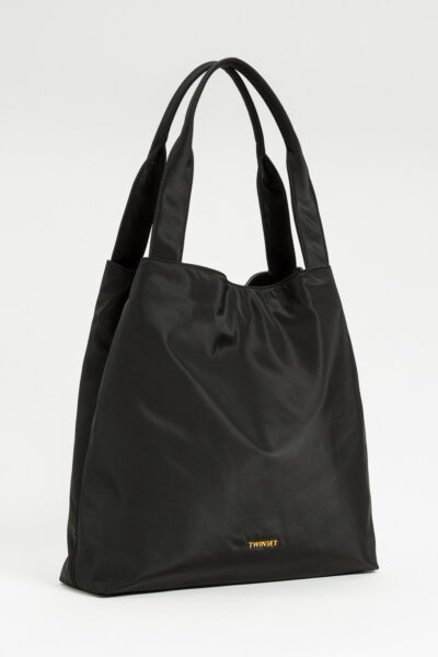 TWINSET 252LI7ACC Borsa shopper nero tessuto tecnico