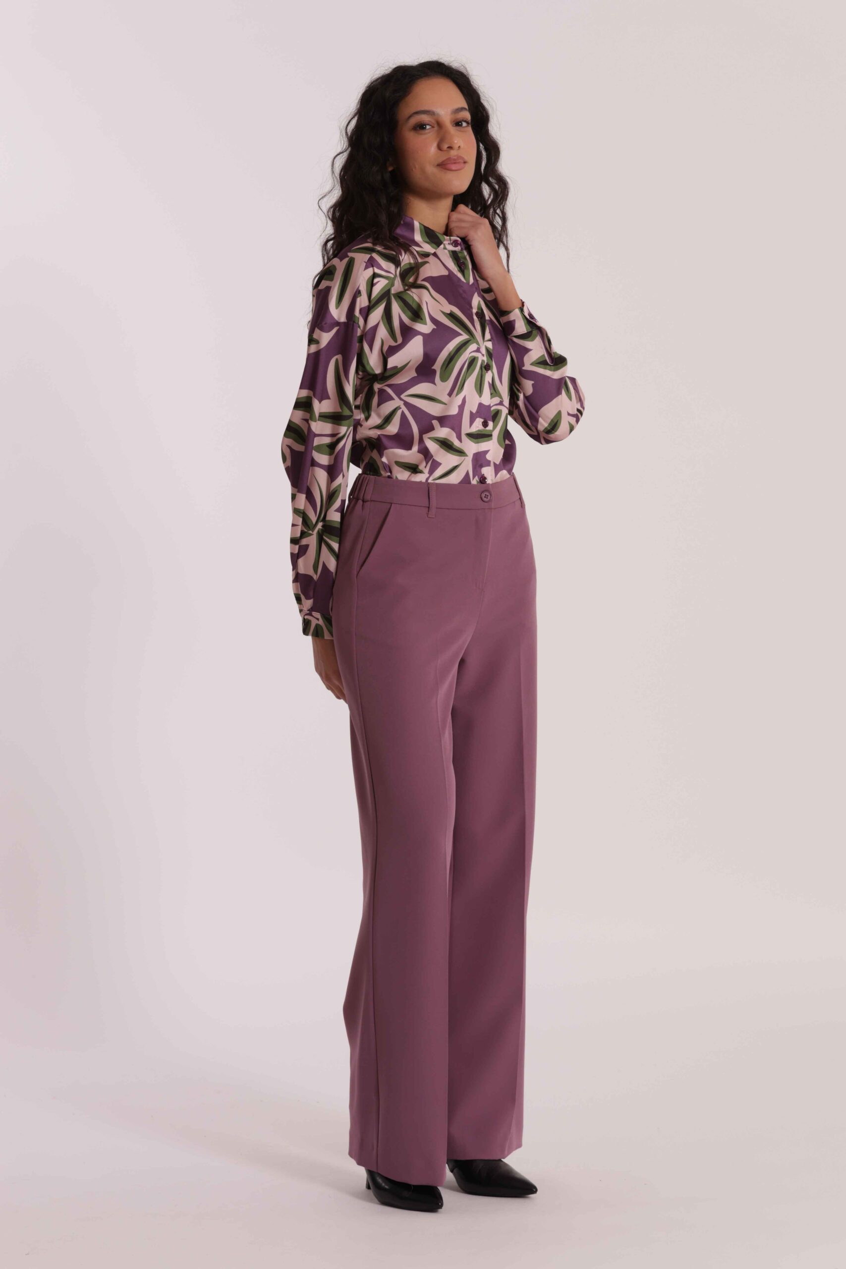 MIMÌ MUÀ Firenze ESAN-2906 Pantalone palazzo tecnico malva