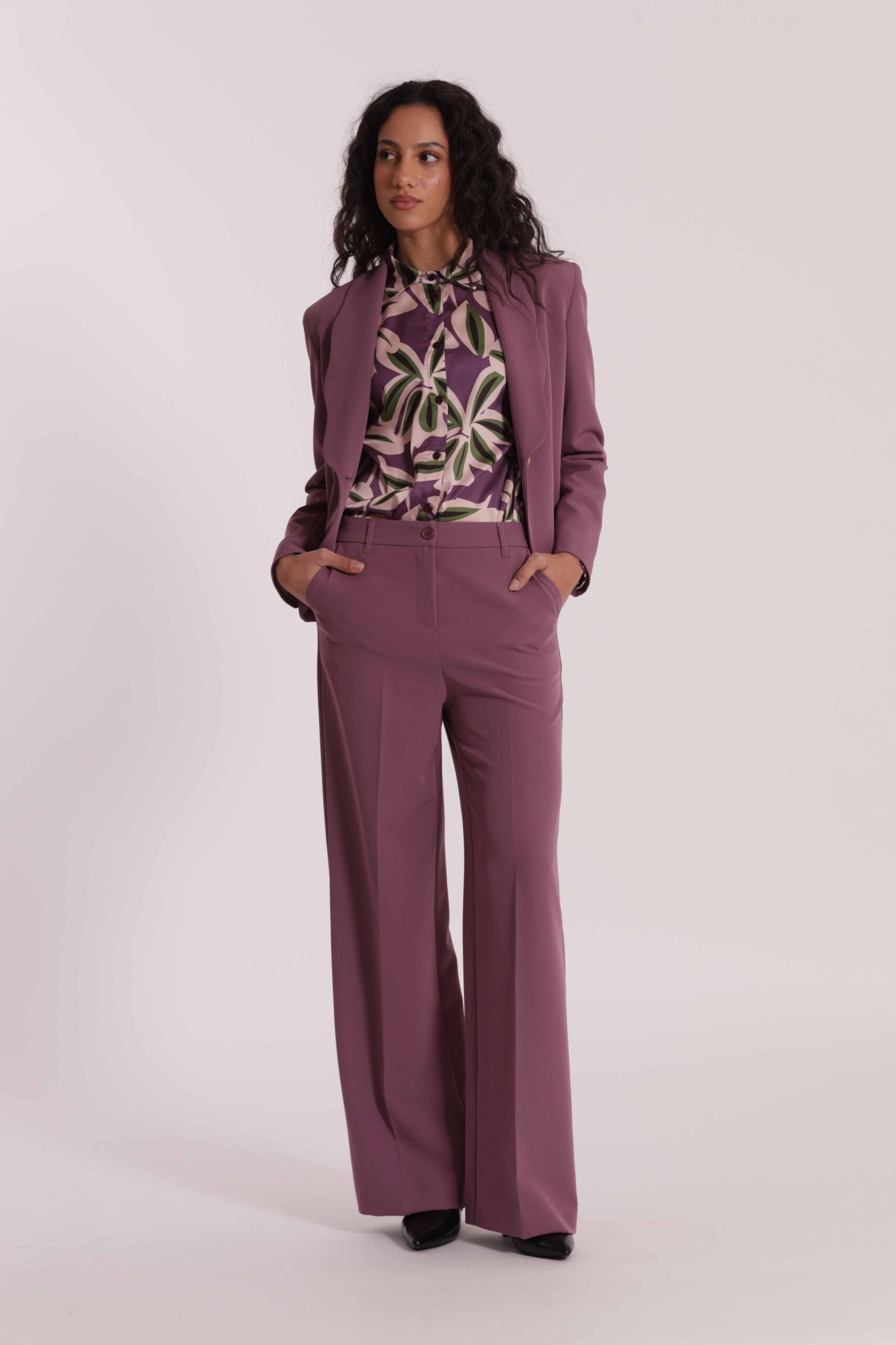 MIMÌ MUÀ Firenze ESAN-2906 Pantalone palazzo tecnico malva