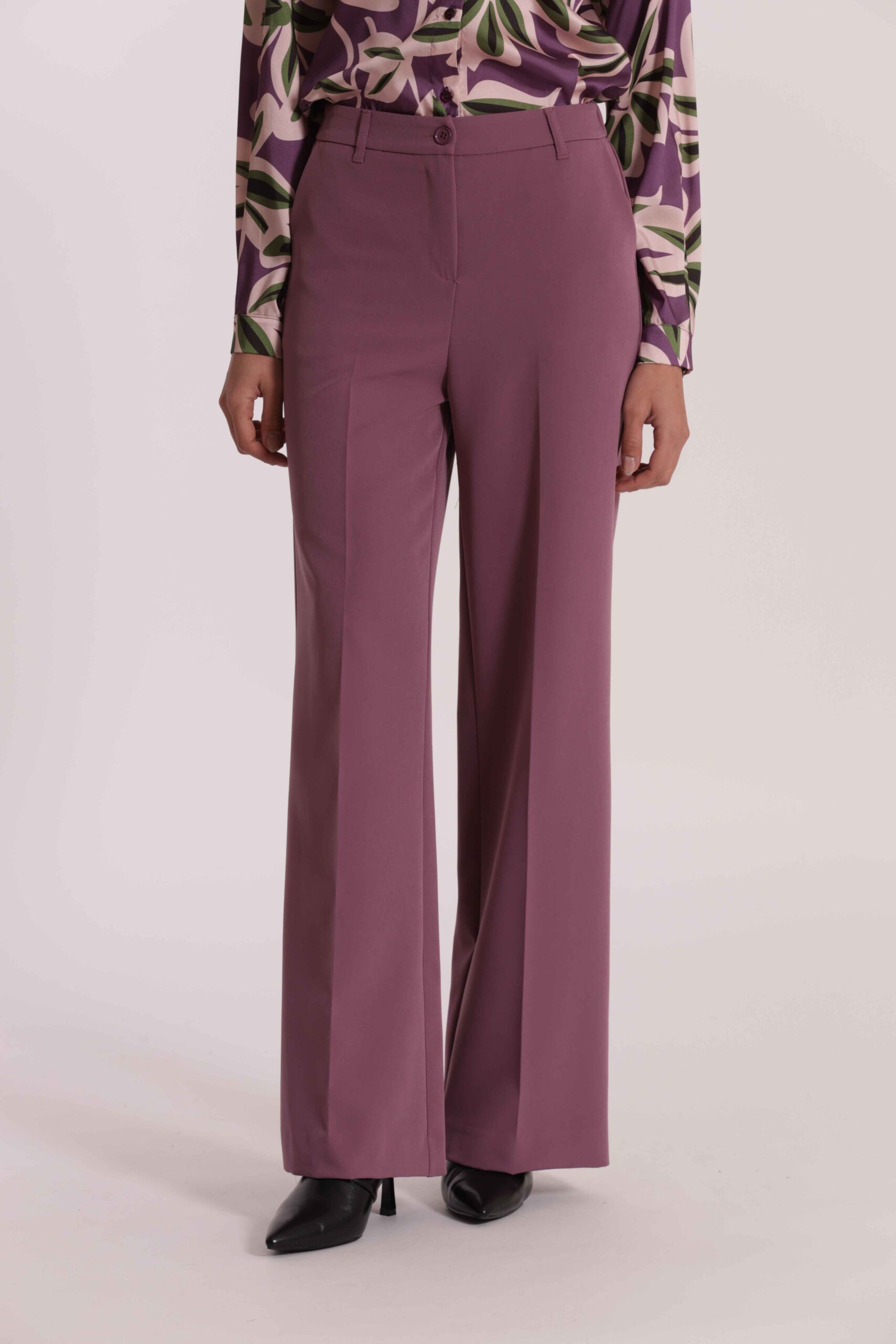 MIMÌ MUÀ Firenze ESAN-2906 Pantalone palazzo tecnico malva