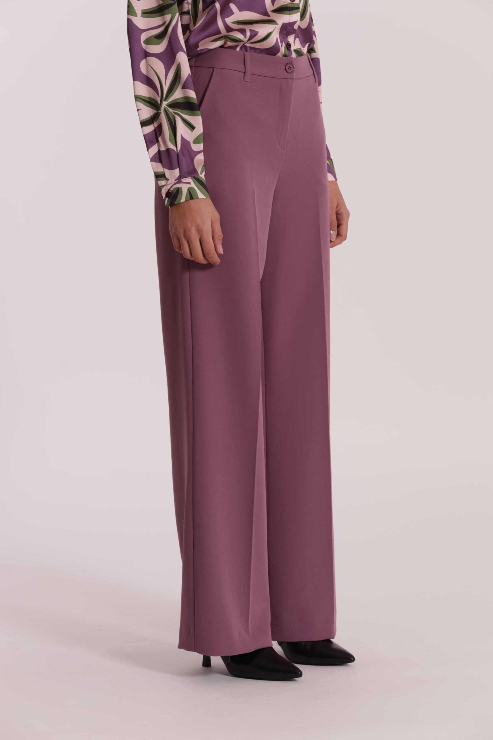 MIMÌ MUÀ Firenze ESAN-2906 Pantalone palazzo tecnico malva