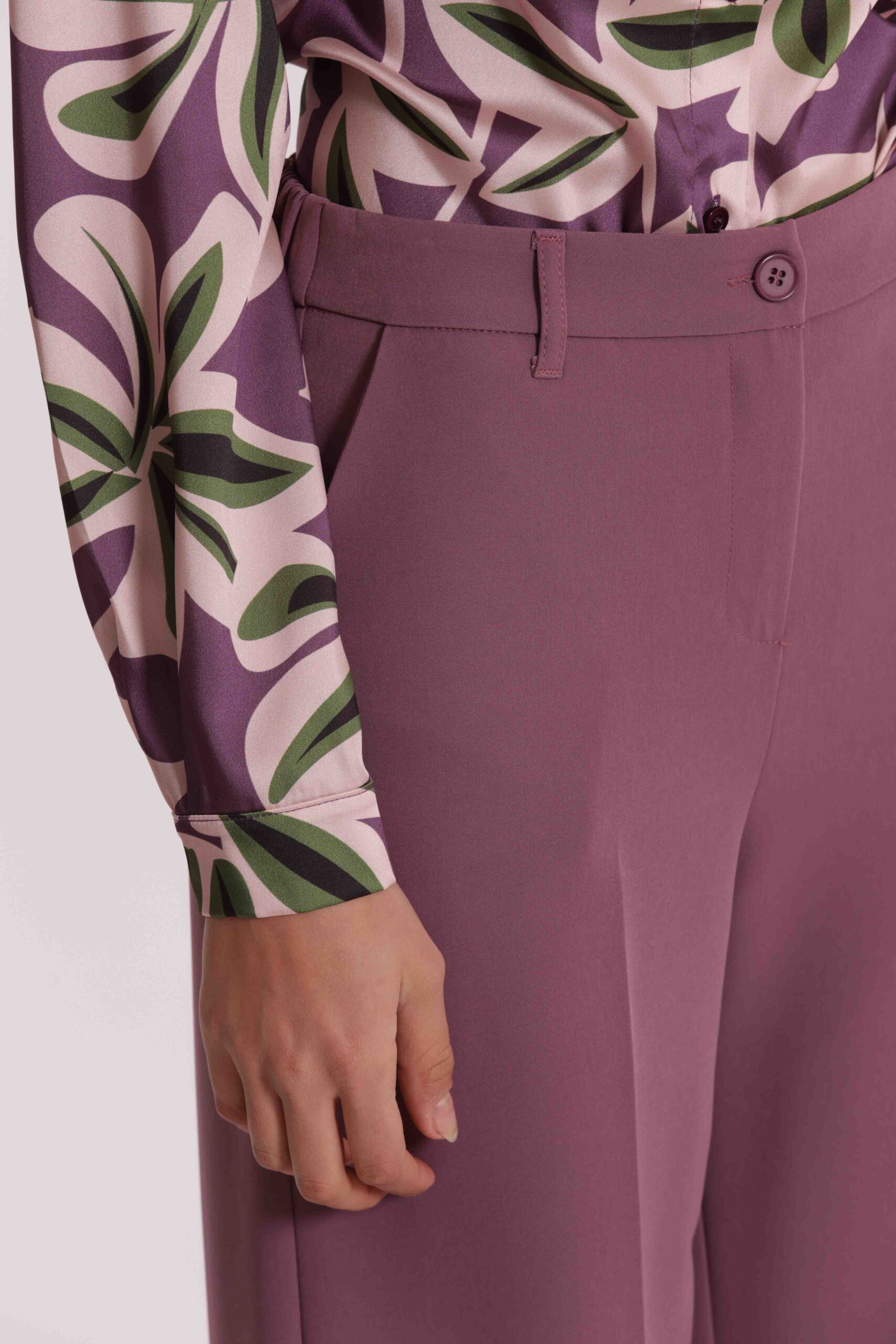 MIMÌ MUÀ Firenze ESAN-2906 Pantalone palazzo tecnico malva