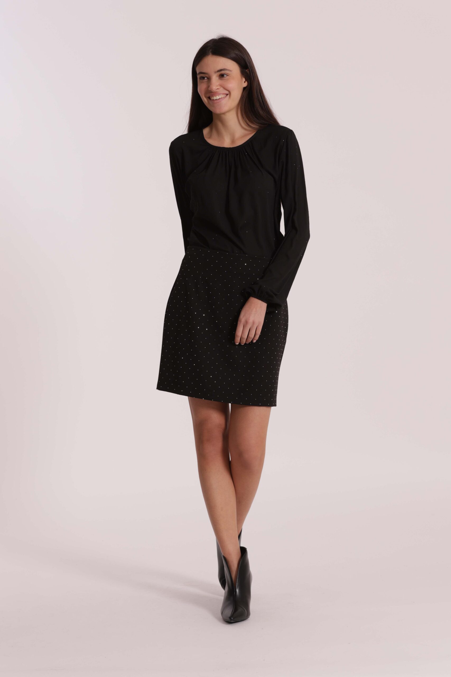 MIMÌ MUÀ Firenze MRAN-5289 Gonna corta nero con strass