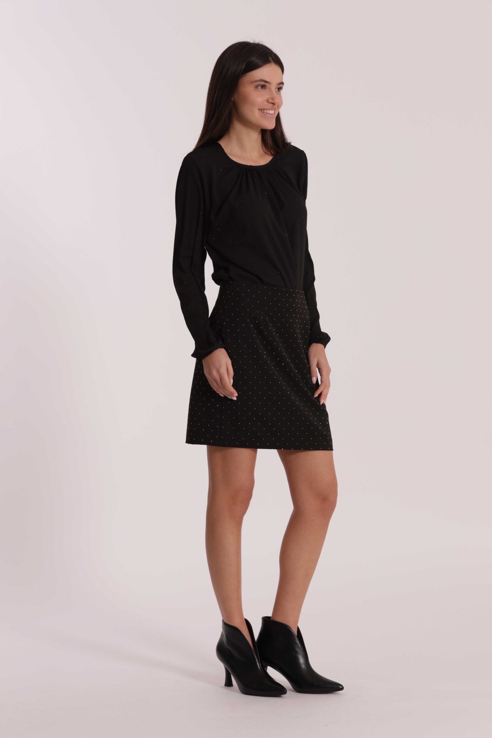 MIMÌ MUÀ Firenze MRAN-5289 Gonna corta nero con strass