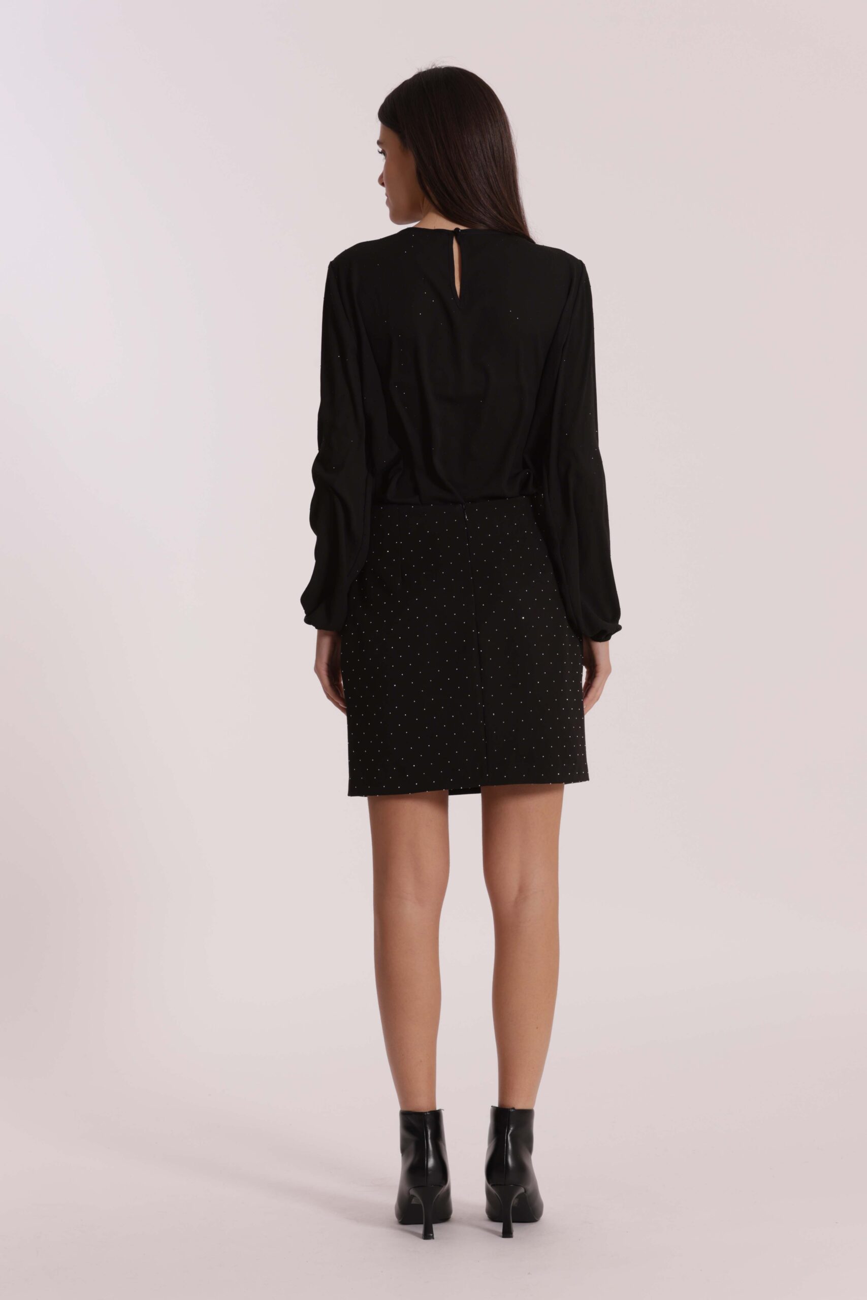 MIMÌ MUÀ Firenze MRAN-5289 Gonna corta nero con strass