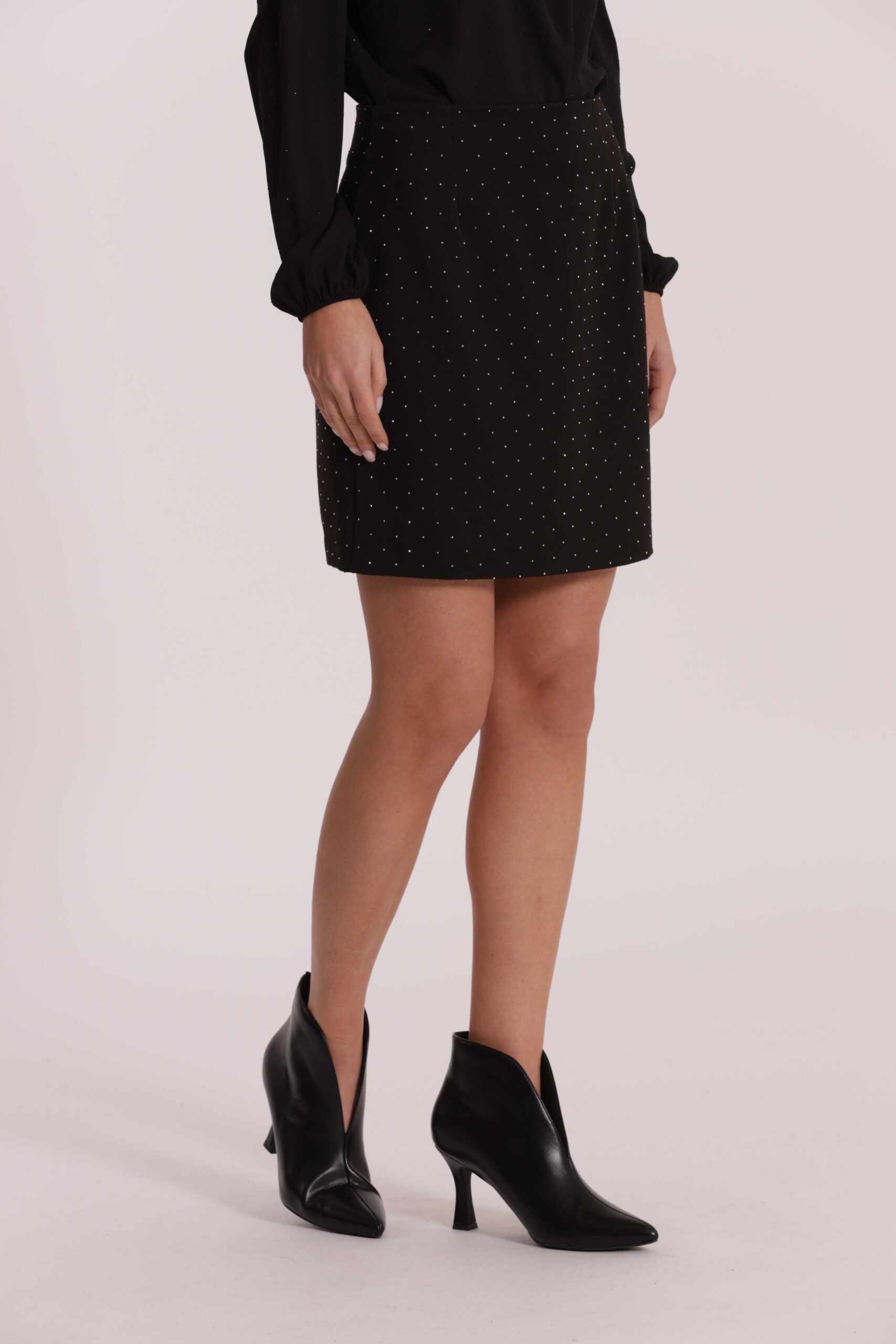MIMÌ MUÀ Firenze MRAN-5289 Gonna corta nero con strass