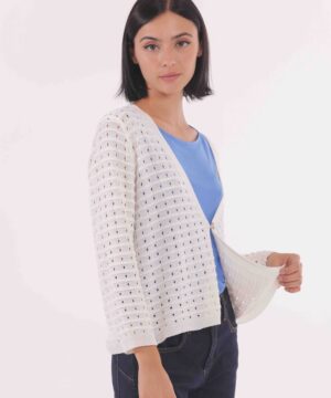 MIMÌ MUÀ Firenze AFAI-3602 Cardigan bianco traforato