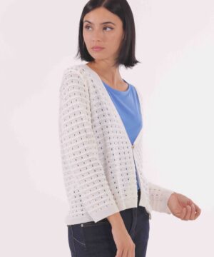 MIMÌ MUÀ Firenze AFAI-3602 Cardigan bianco traforato