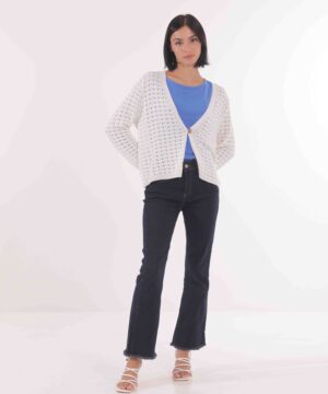 MIMÌ MUÀ Firenze AFAI-3602 Cardigan bianco traforato