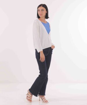 MIMÌ MUÀ Firenze AFAI-3602 Cardigan bianco traforato