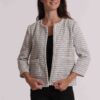 Giacca in tweed Mimì Muà Firenze – Bianco con profili di perle fronte