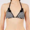 Triangolo Bikini a Righe con Ricamo e Paillettes – Nero/Bianco – Liu Jo