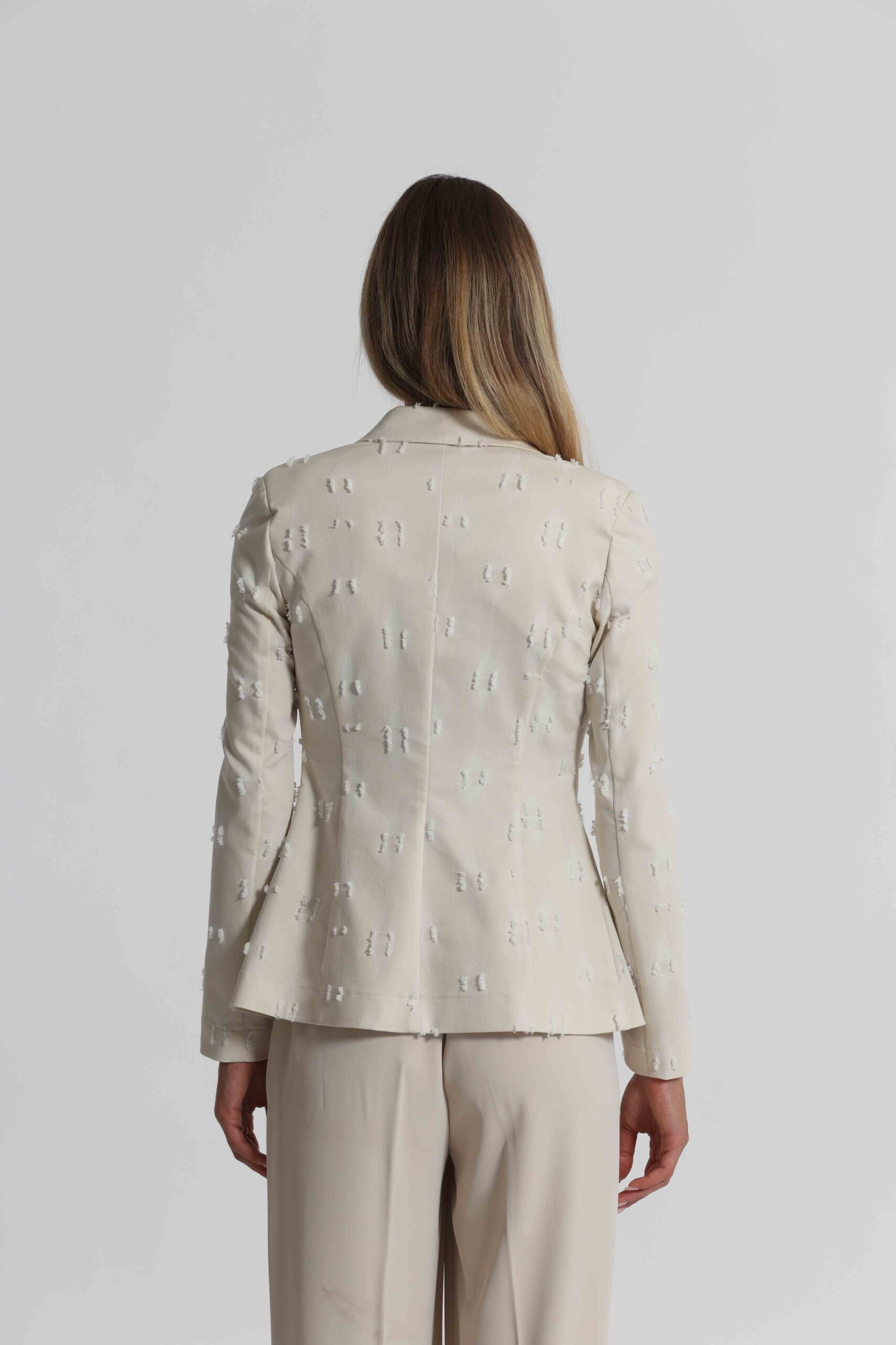 Giacca Blazer Mimì Muà Firenze in Denim Effetto Strappato – Beige - immagine 8