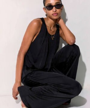 Top Scollo all'Americana Liu Jo Better in Jersey Satinato – Nero - immagine 4