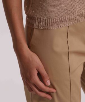 Mimì Muà Firenze – Maglia a Mezze Maniche "Cammello" Full Paillettes in Misto Viscosa - immagine 4