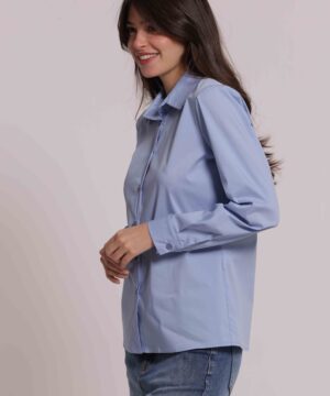Mimì Muà Firenze – Camicia "Azzurro" Taglio Uomo Made in Italy in Cotone Poplin Stretch - immagine 3