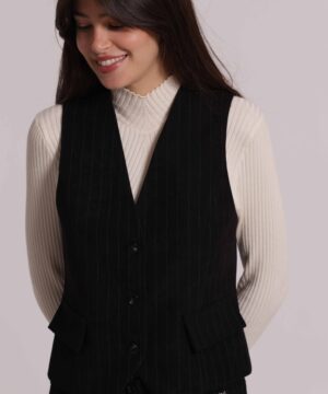Alternative view of Mimì Muà Firenze – Gilet Gessato "Nero" Made in Italy