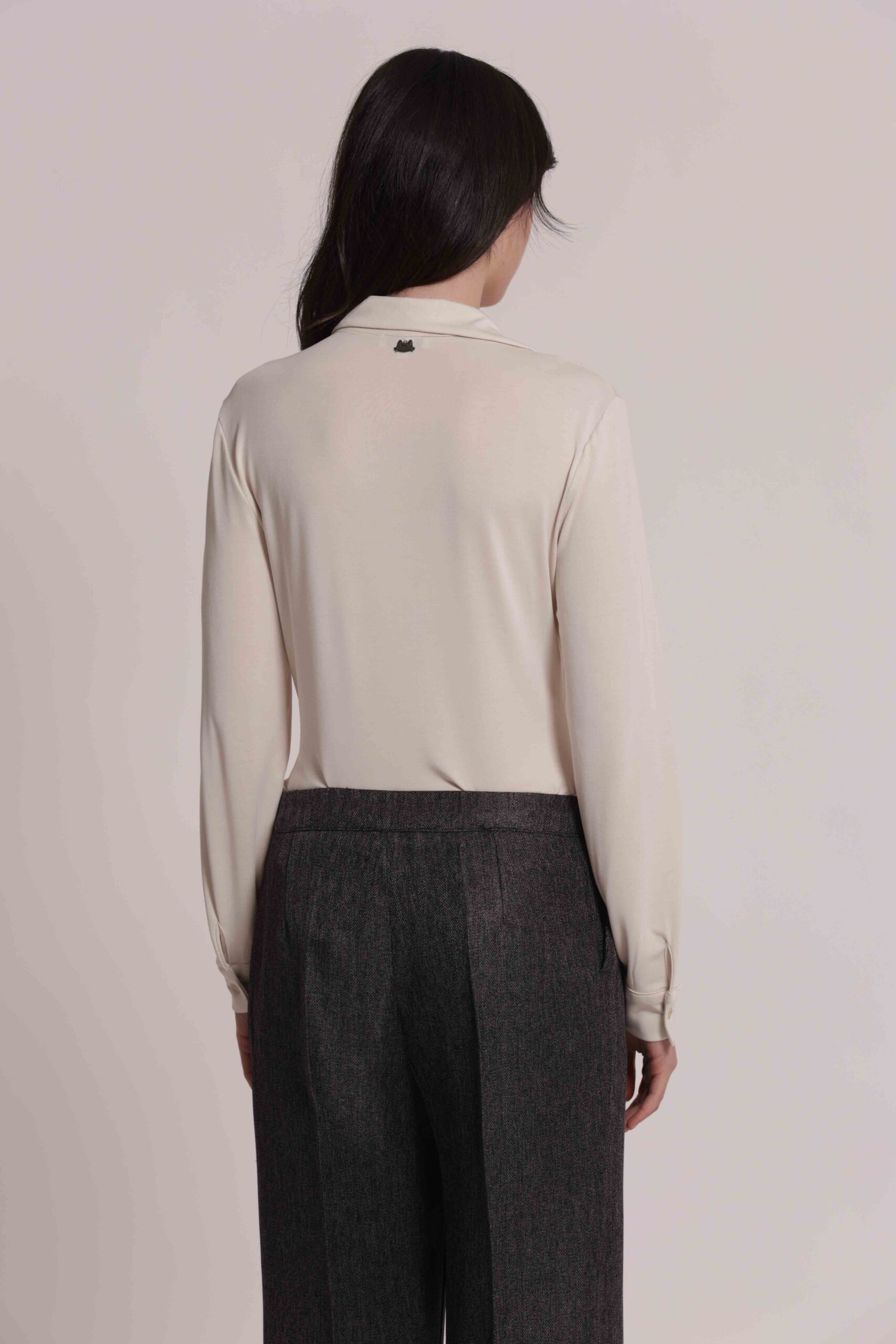 Mimì Muà Firenze – Camicia "Burro" in Viscosa Stretch Made in Italy con Drappeggio Frontale - immagine 5