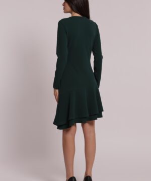 Mimì Muà Firenze – Abito Corto "Verde Till" in Crêpe Stretch Asimmetrico (Made in Italy) - immagine 4