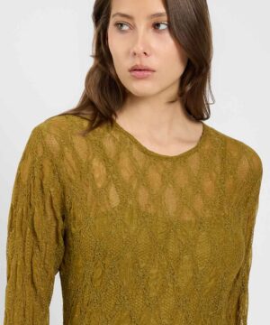 Alternative view of TWINSET – Abito Lungo "Shiny Oil" in Pizzo Stretch con Sottoveste Rimovibile in Crêpe de Chine