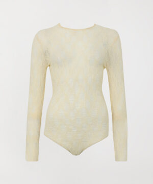 TWINSET – Body "Madreperla" in Pizzo Traforato con Girocollo - immagine 4