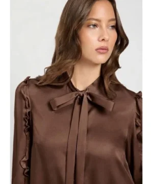 Alternative view of TWINSET – Camicia "Mocha" in Lyocell con Rouches