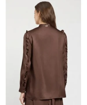 TWINSET – Camicia "Mocha" in Lyocell con Rouches - immagine 3