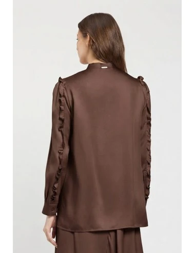 TWINSET – Camicia "Mocha" in Lyocell con Rouches - immagine 3