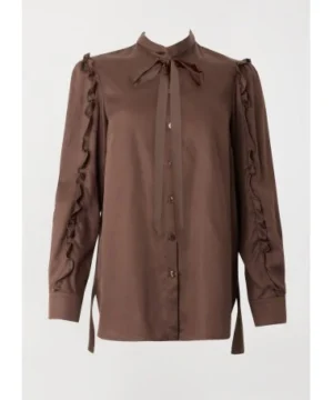 TWINSET – Camicia "Mocha" in Lyocell con Rouches - immagine 4