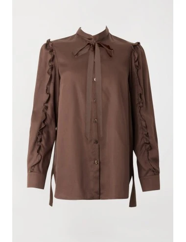 TWINSET – Camicia "Mocha" in Lyocell con Rouches - immagine 4