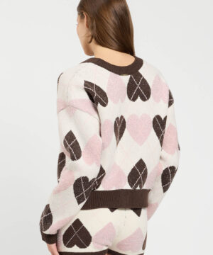 TWINSET – Cardigan "Jacquard Cuore" in Maglia Piquet - immagine 3
