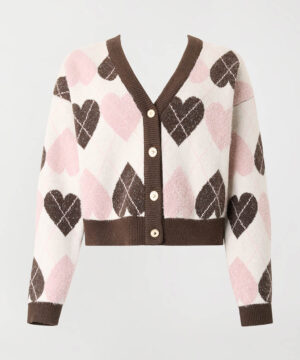 TWINSET – Cardigan "Jacquard Cuore" in Maglia Piquet - immagine 4