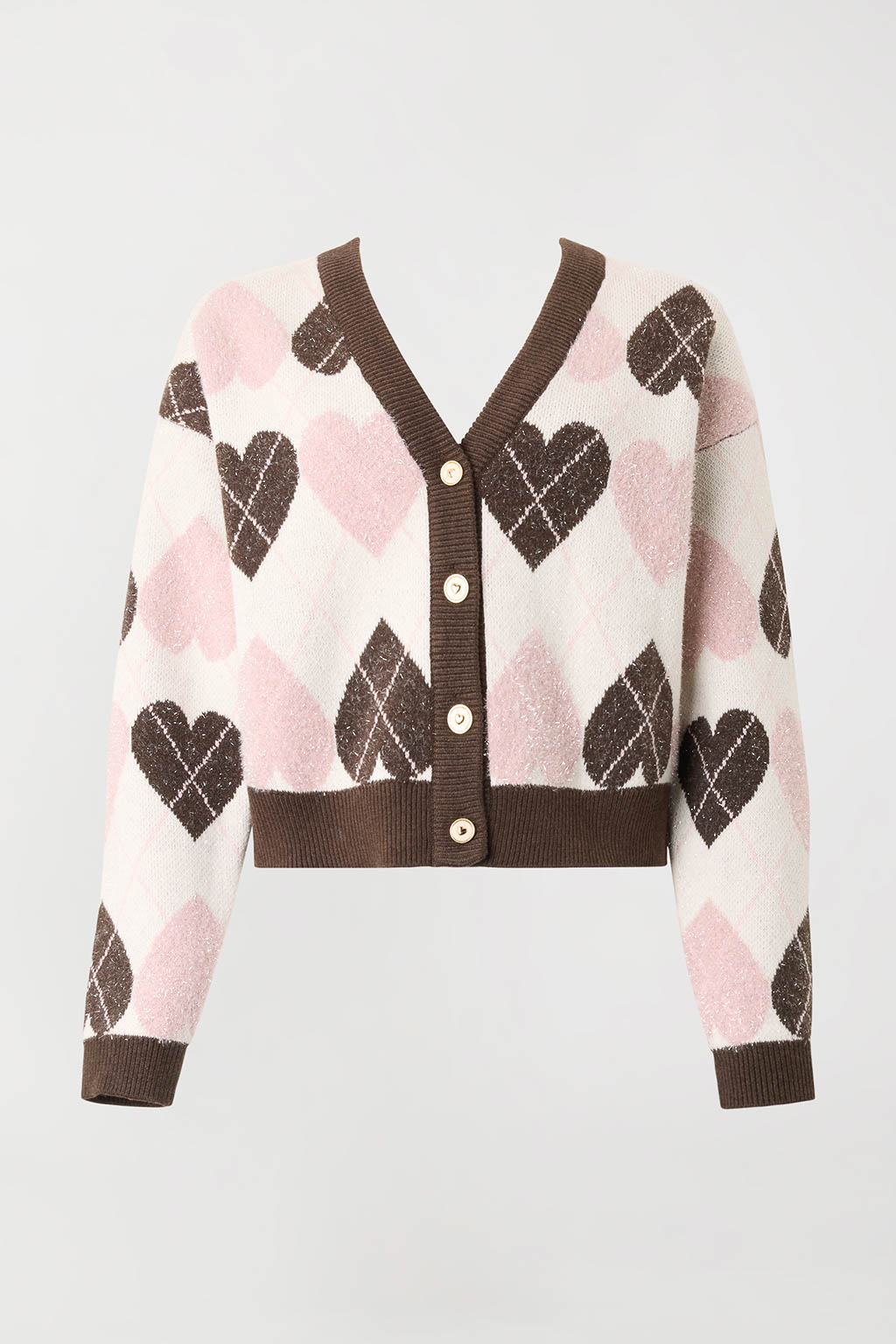 TWINSET – Cardigan "Jacquard Cuore" in Maglia Piquet - immagine 4