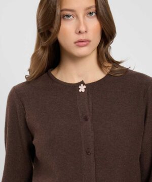 Alternative view of TWINSET – Cardigan "Mocha" con Bottone in Metallo Smaltato