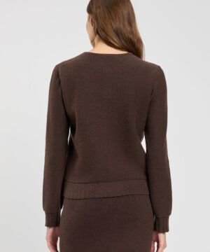 TWINSET – Cardigan "Mocha" con Bottone in Metallo Smaltato - immagine 3