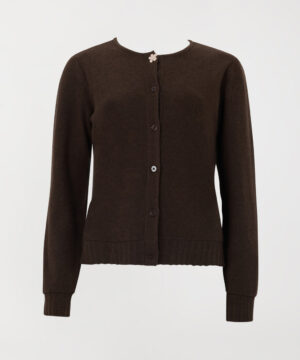 TWINSET – Cardigan "Mocha" con Bottone in Metallo Smaltato - immagine 4
