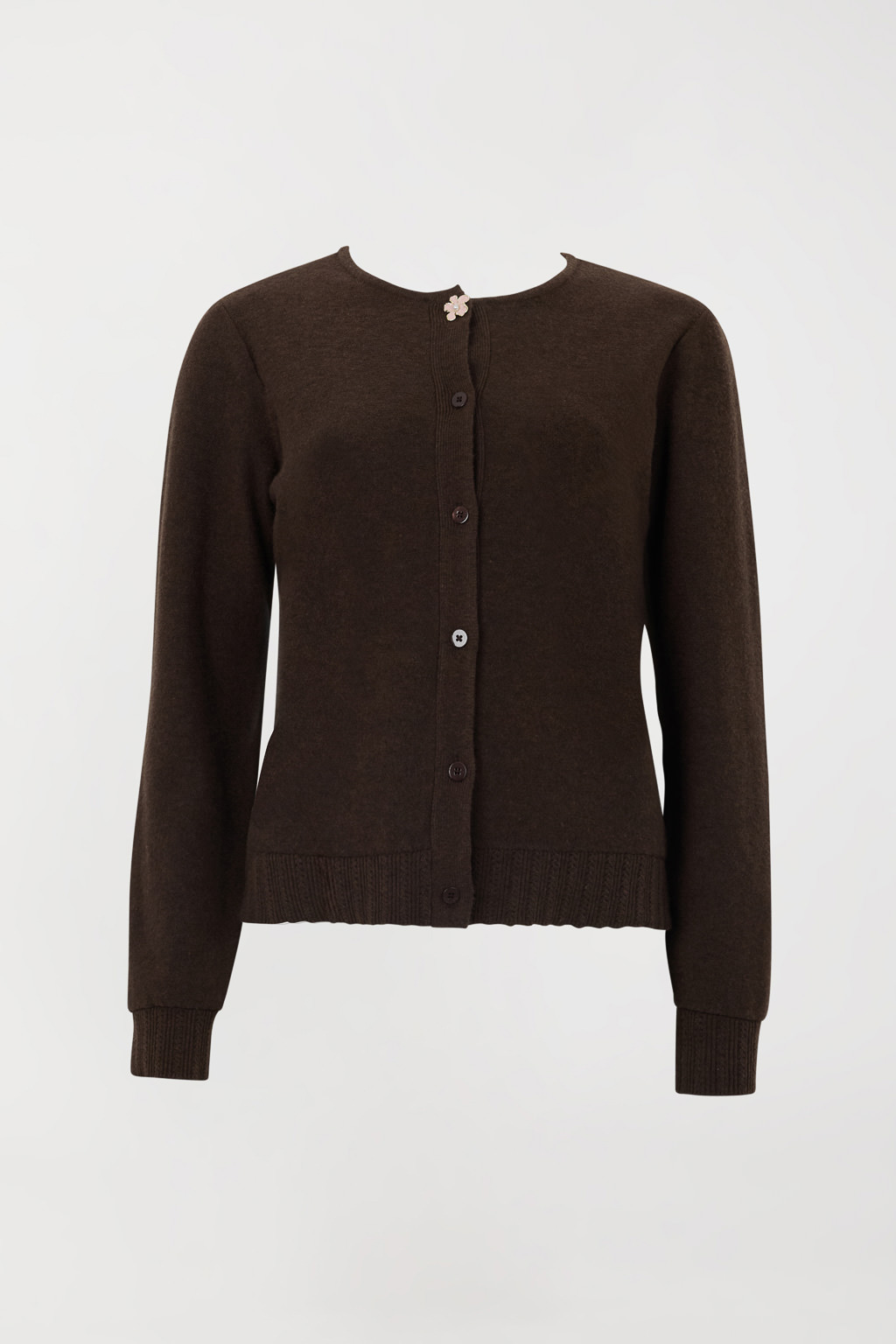 TWINSET – Cardigan "Mocha" con Bottone in Metallo Smaltato - immagine 4