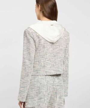 Twinset – Giacca "Tweed Off White / Nero" in Felpa Intrecciata - immagine 3
