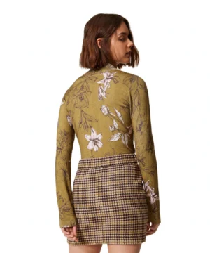 Twinset – Gonna Corta "Pied-de-Poule Multicolor" in Misto Lana Jacquard - immagine 2