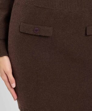 Alternative view of TWINSET – Gonna "Mocha" in Maglia Misto Lana e Seta