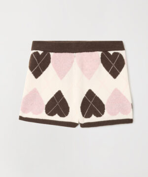 TWINSET – Shorts "Jacquard Cuore" in Maglia a Disegno Check - immagine 4