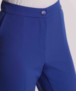 Alternative view of Mimì Muà Firenze – Pantalone a Sigaretta "Blu Cina" in Tessuto Tecnico con Elastico Posteriore