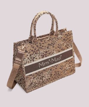 Alternative view of Mimì Muà Firenze – Shopper Grande "Cammello / Prugna" a Fantasia Animalier