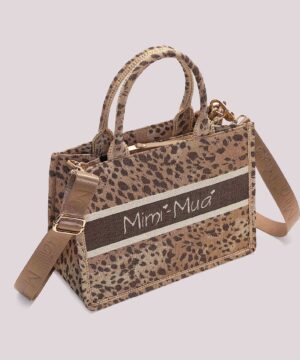 Alternative view of Mimì Muà Firenze – Shopper Piccola "Cammello / Prugna" a Fantasia Animalier