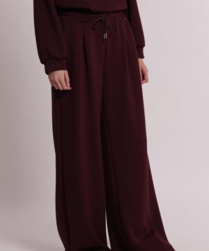 Mimì Muà Firenze – Pantalone di Felpa a Palazzo "Prugna" Made in Italy - immagine 3