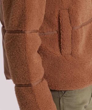 Mimì Muà Firenze – Giubbotto Corto Effetto Montone "Cammello" con Inserti in Nylon - immagine 3