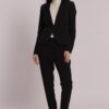 Pantalone elegante da donna taglio a sigaretta colore nero marchio Mimì Muà Firenze Made in Italy in tessuto tecnico bi-stretch su Origami Store